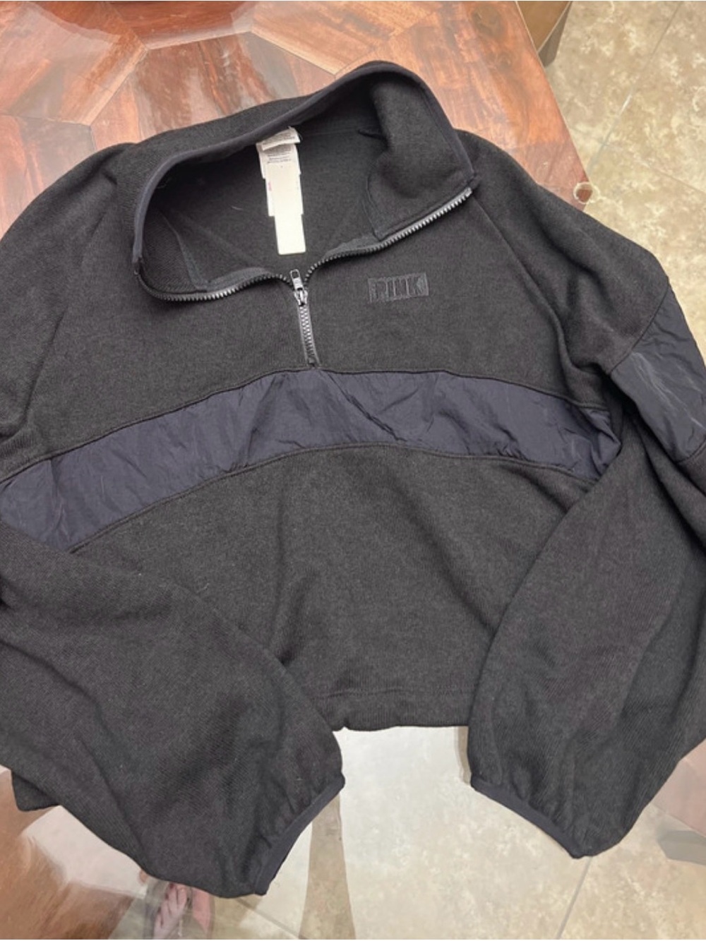 Victoria's Secret Black Half-Zip Crew Sweater